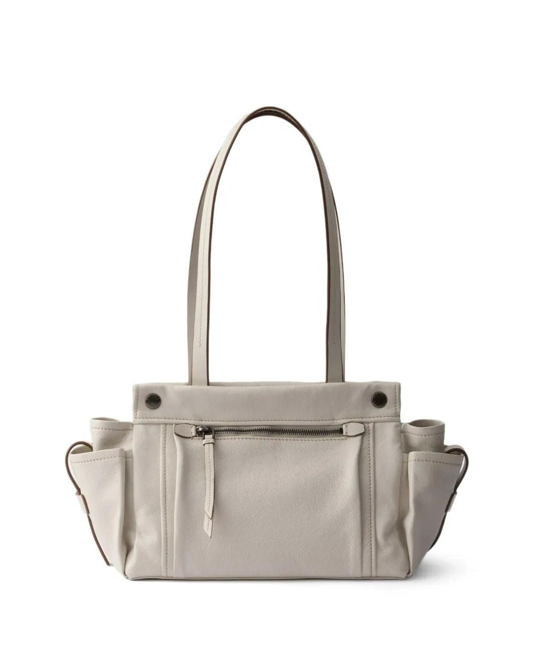 Prada Gray Route Medium Leather Tote Bag
