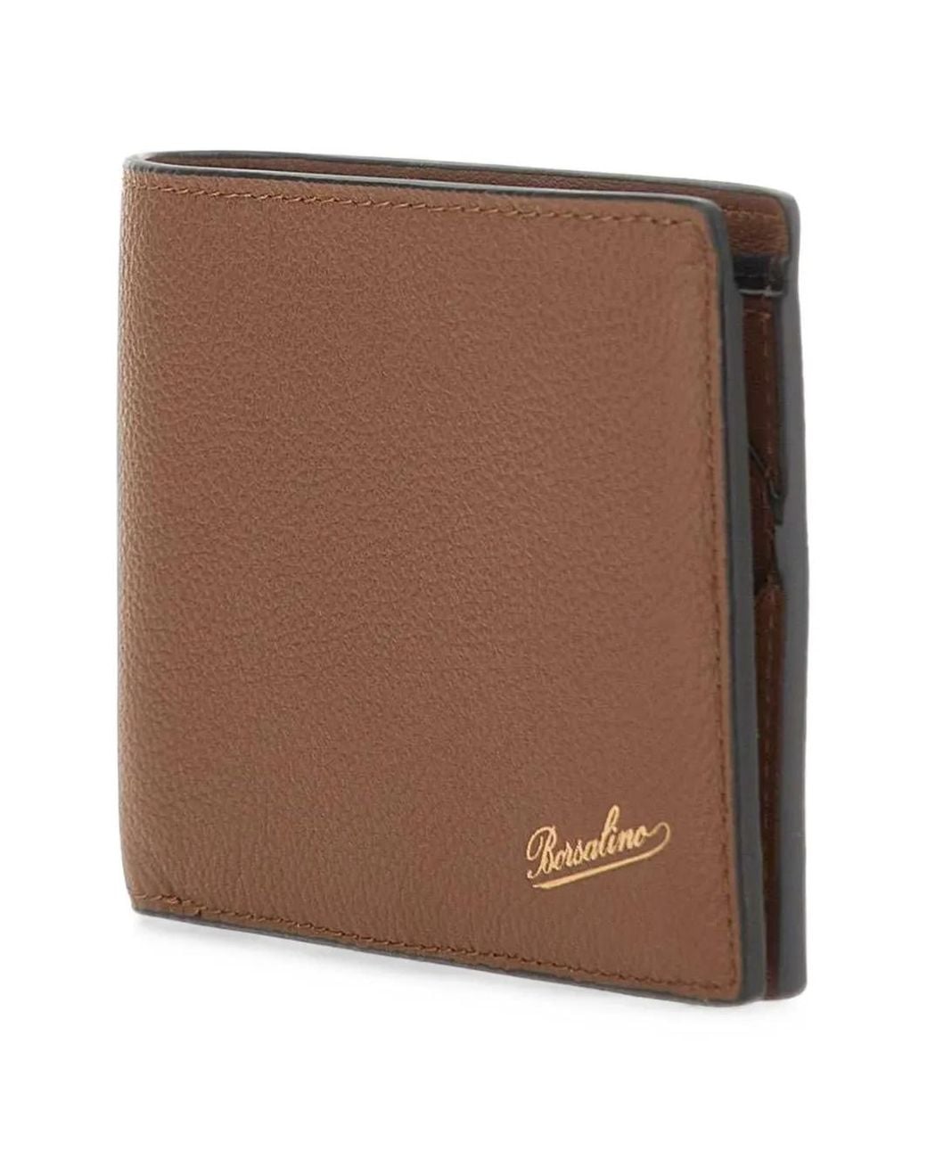 Borsalino Brown Portefeuille Pliant À Logo Embossé for men