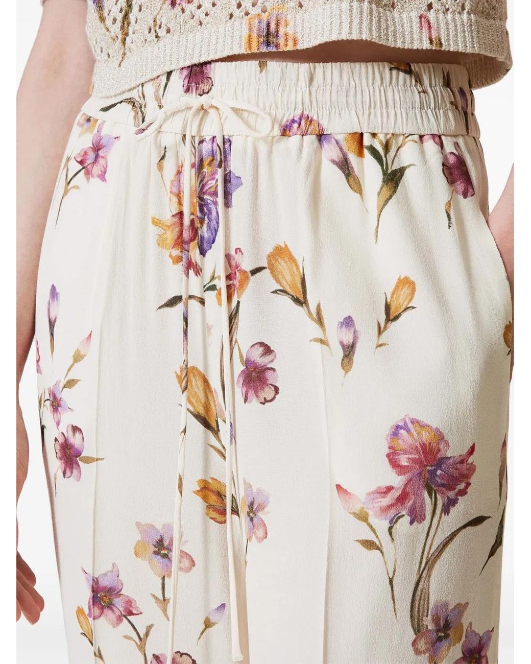 Twinset White Crêpe De Chine Trousers