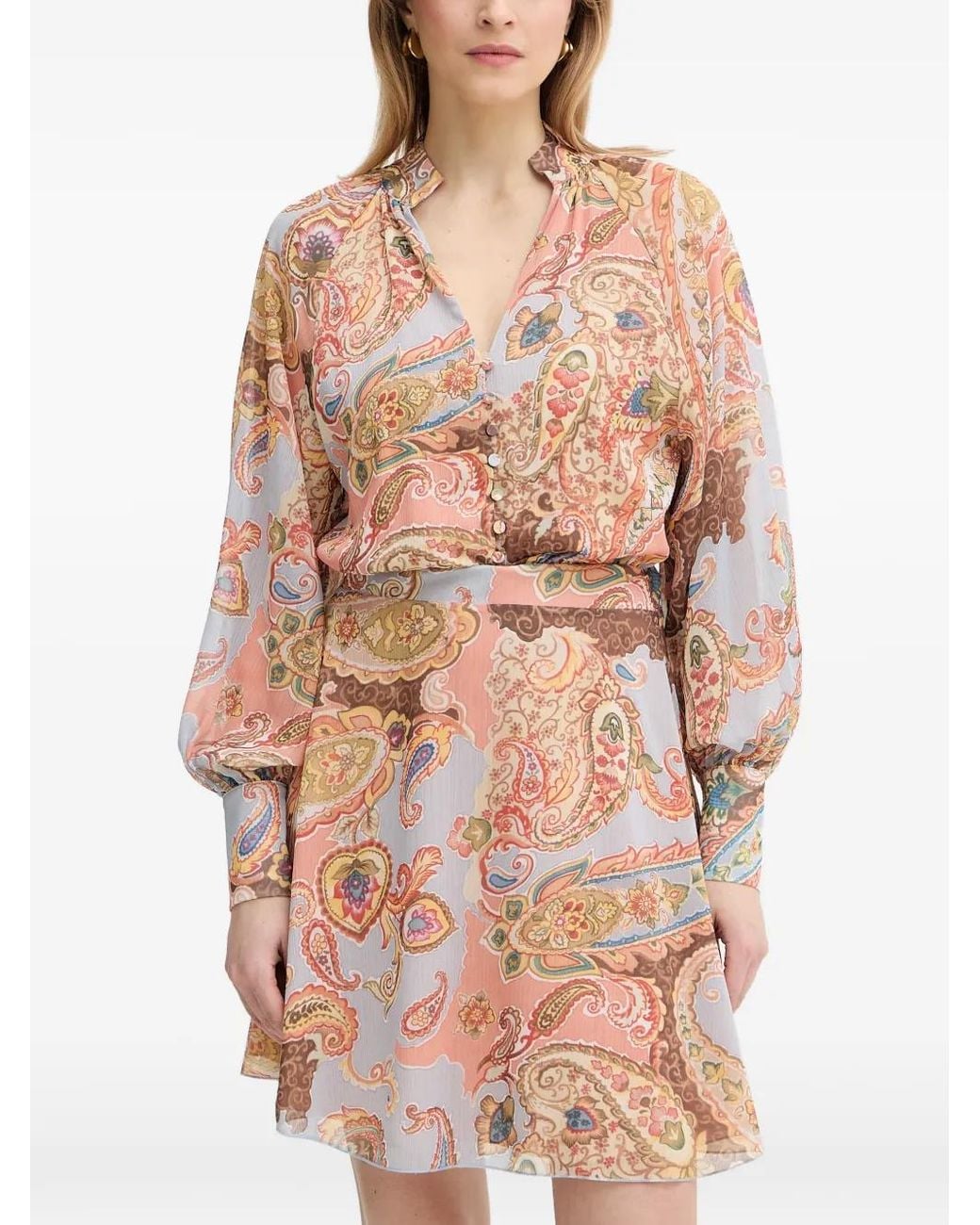 Guess Pink Paisley-Print Dress