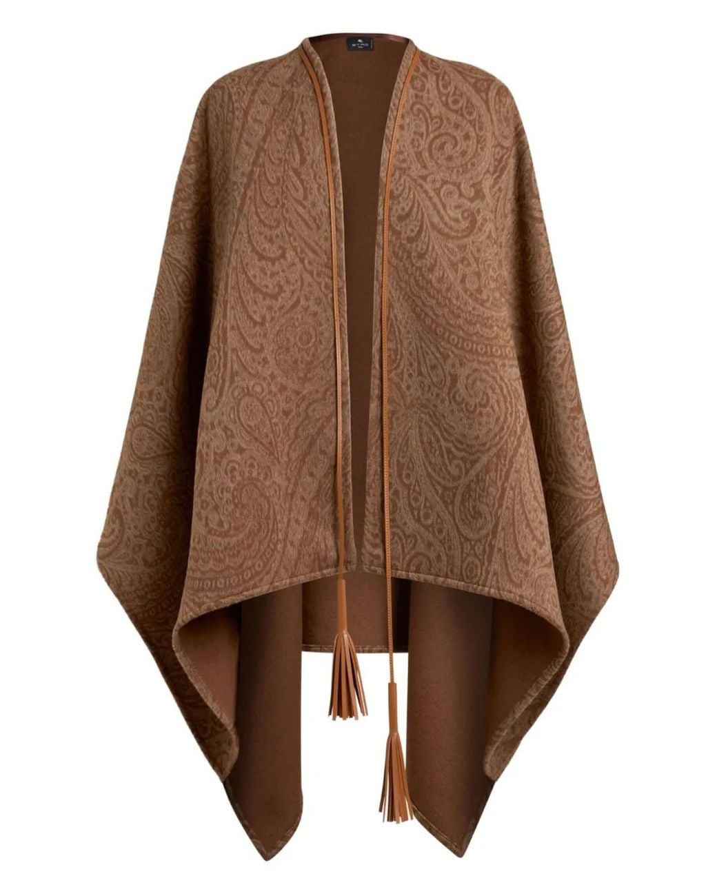 Etro Brown Paisley Print Cape