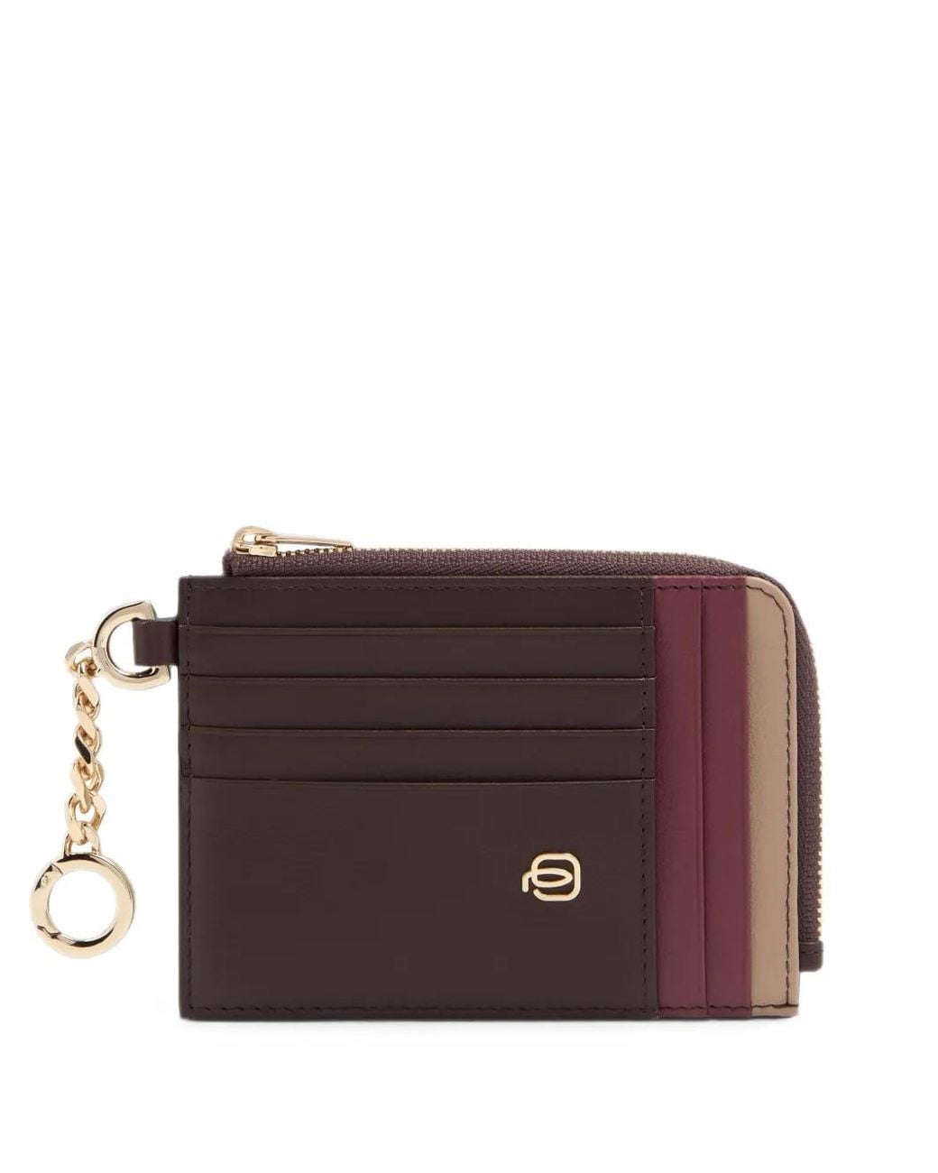 Piquadro Purple Keychain Card Holder, 8 Slots & Rfid Protection
