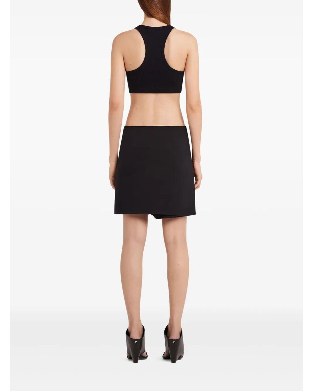 Courreges Black Courregès Mini Skirt Infinity Crepe