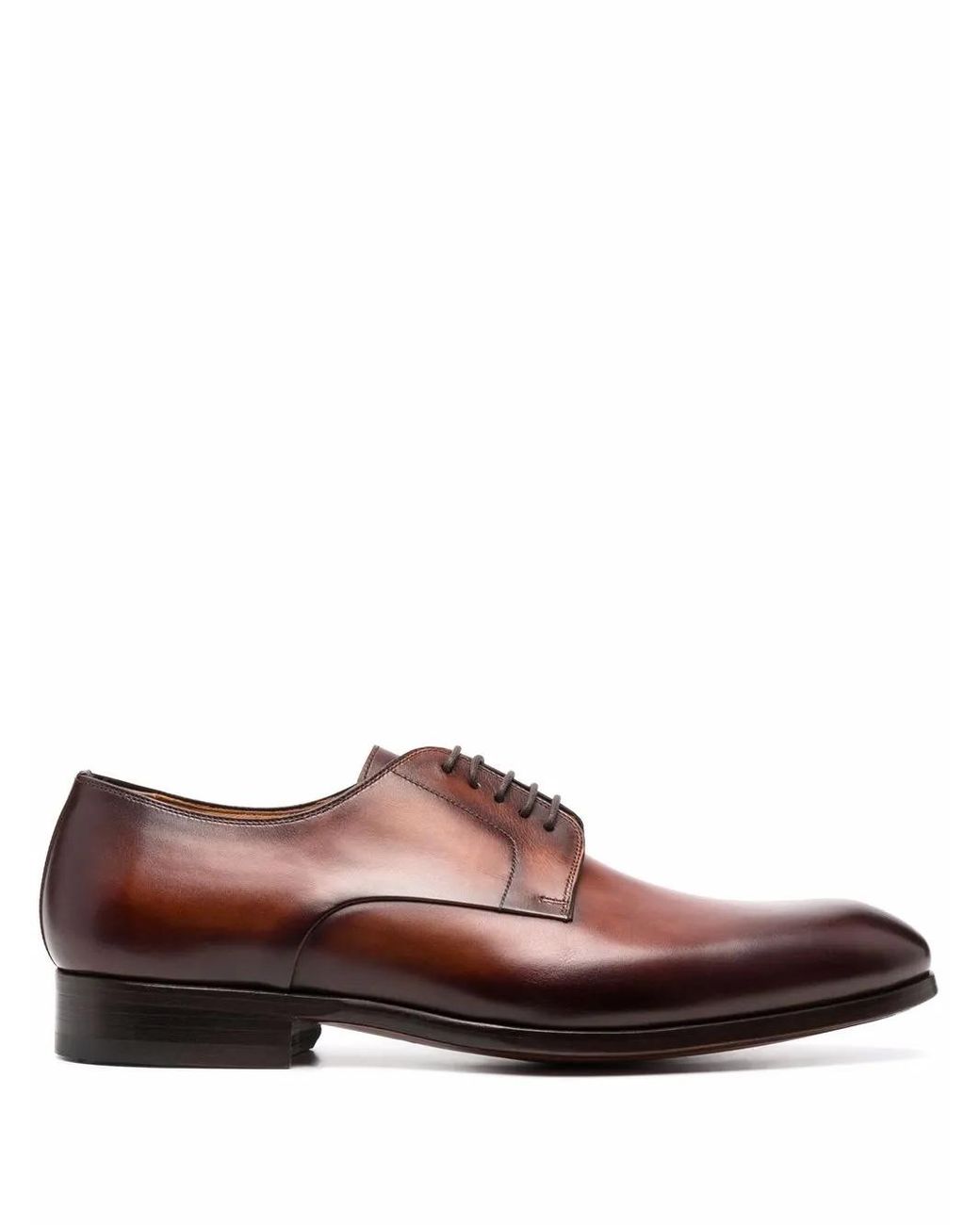 Magnanni Shoes Brown Leather Derby Shoes for men