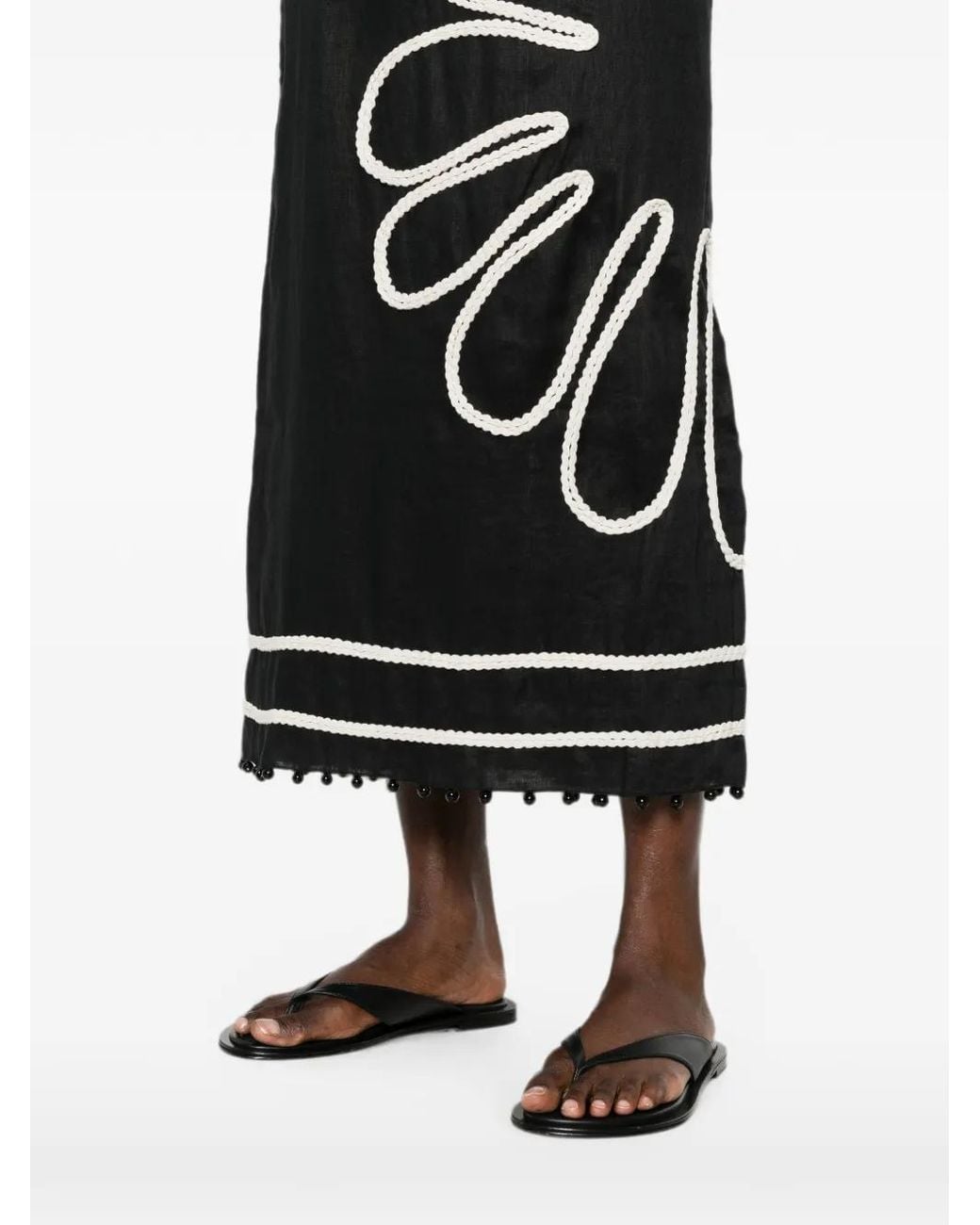 Cala De La Cruz Black Paloma Midi Dress
