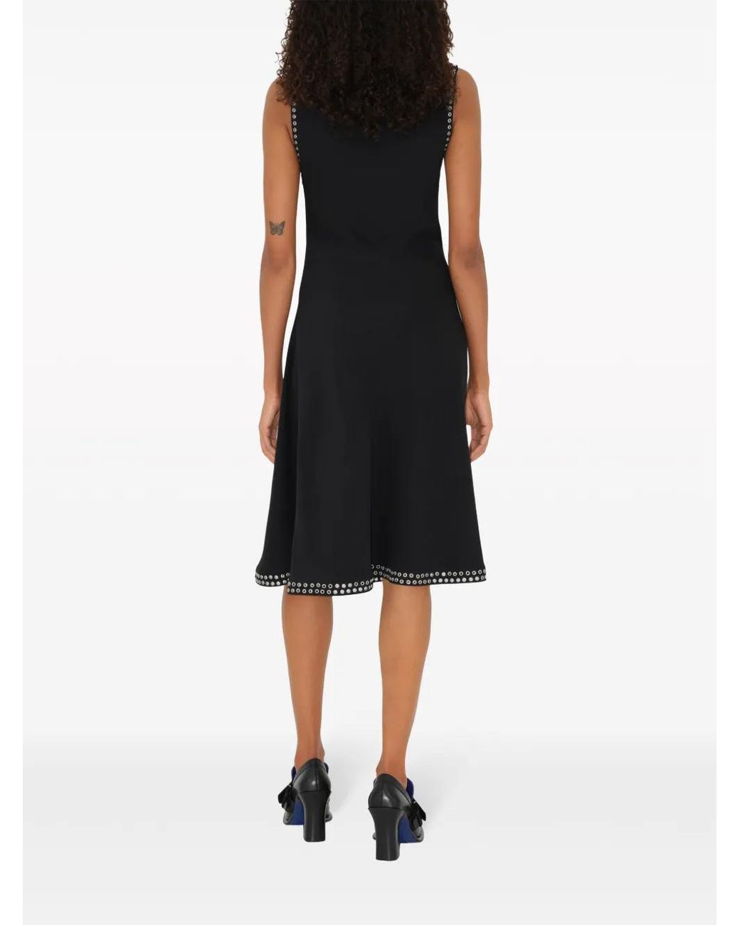 Burberry Black Fitted Cut Midi Length Dress