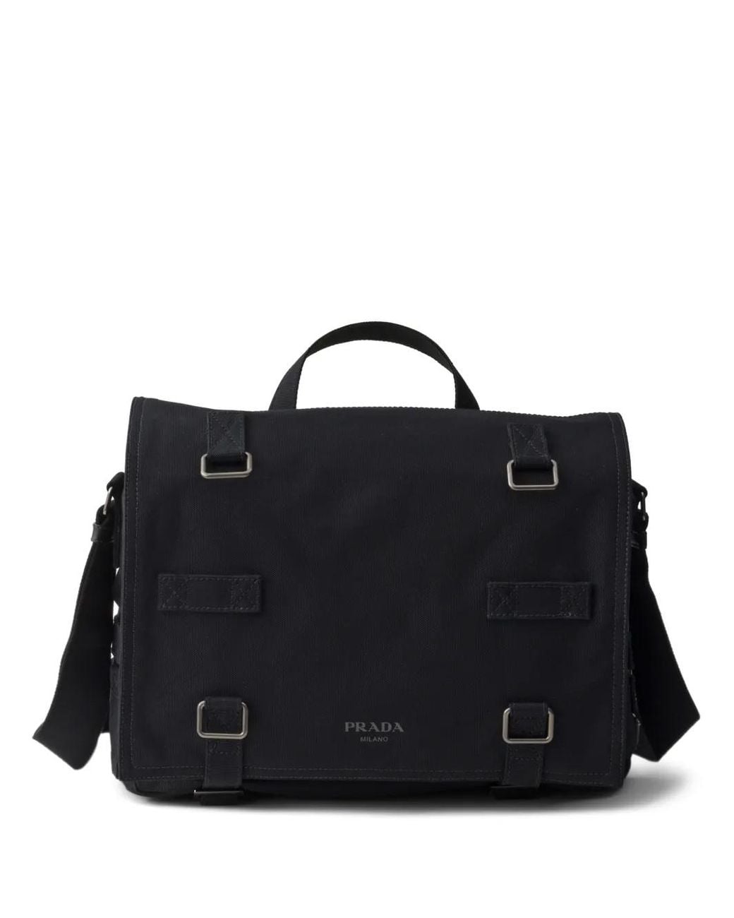 Prada Black Canvas Shoulder Bag for men