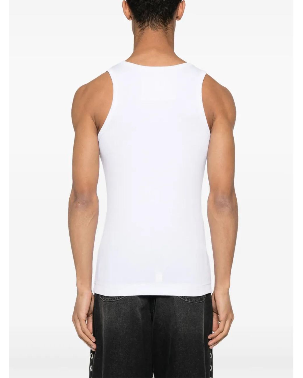 Givenchy Fine Ribbed Stretch-Cotton Sleeveless T-Shirt in White für Herren