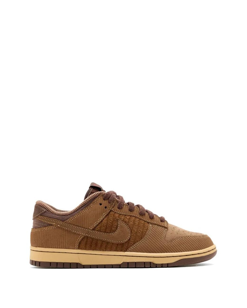 Nike Brown Dunk Low Retro Premium Corduroy Logo Sneakers for men