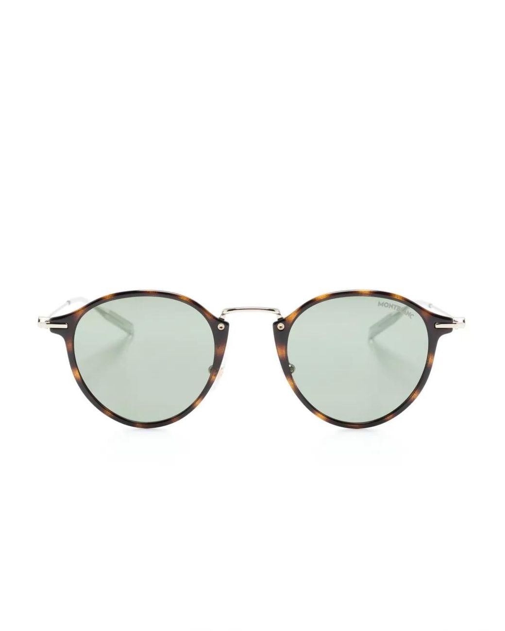 MONT BLANC EYEWEAR Metallic Logo-Plaque Round-Frame Sunglasses for men
