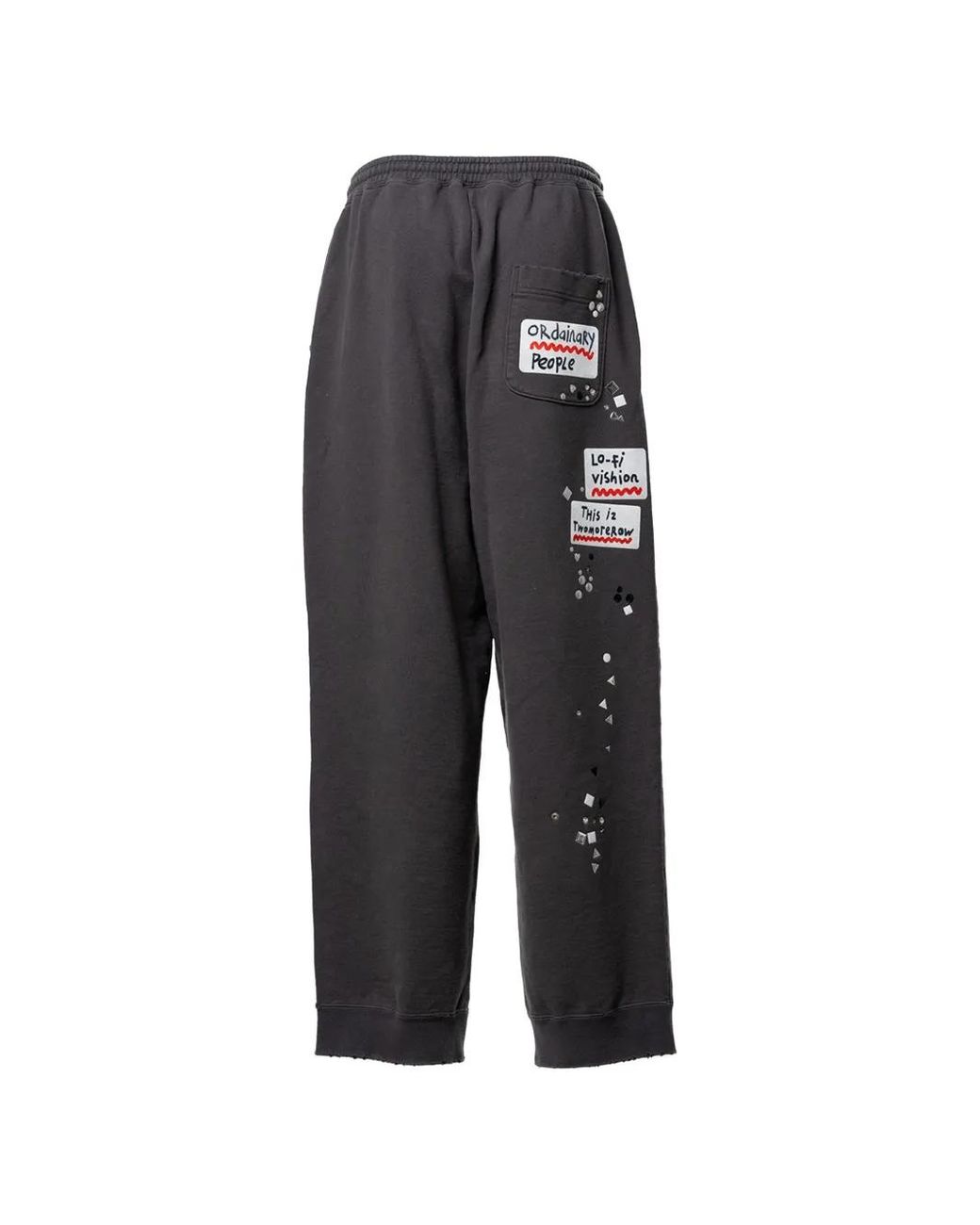 Maison Mihara Yasuhiro Gray Stud-Embellished Patch-Detail Track Pants for men