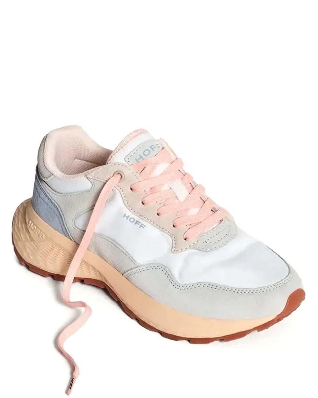HOFF Pink Panelled Lace-Up Low-Top Sneakers