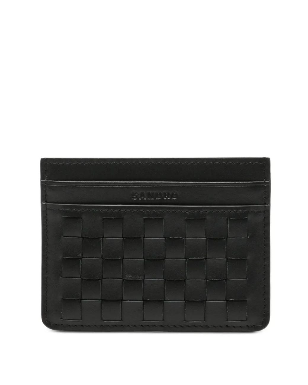 Sandro Black Porte-Cartes À Design Tissé for men