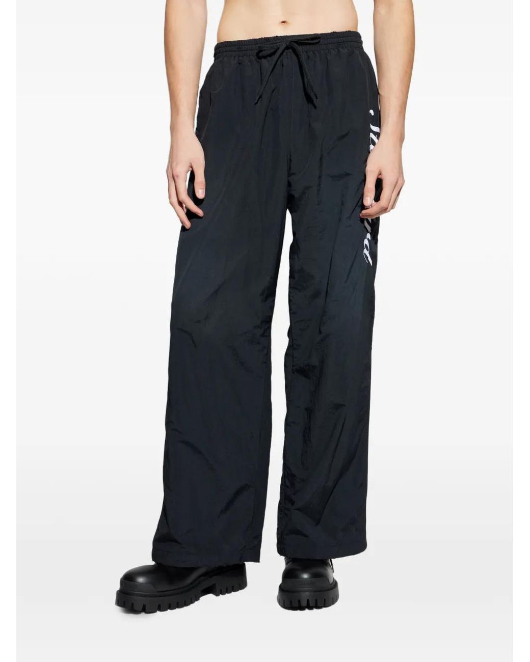 Balenciaga Blue Standard-Script Track Pants for men