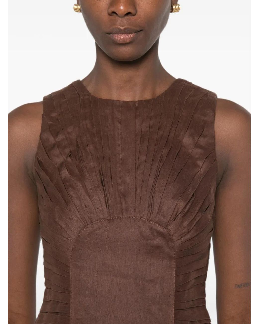 Aje. Brown Medea Mini Dress