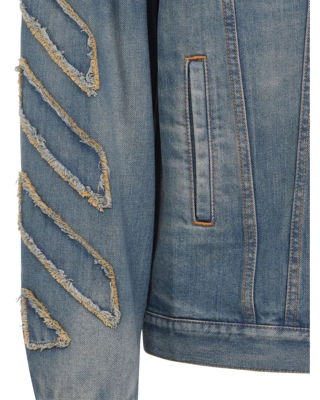 Off-White c/o Virgil Abloh Blue "Diag Raw Patch" Jacket for men