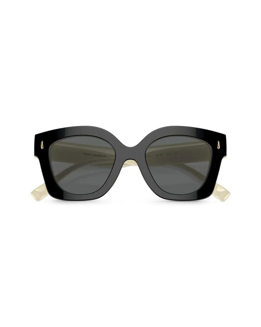 Tory Burch Black Miller Pushed Square-Shape Sunglasses