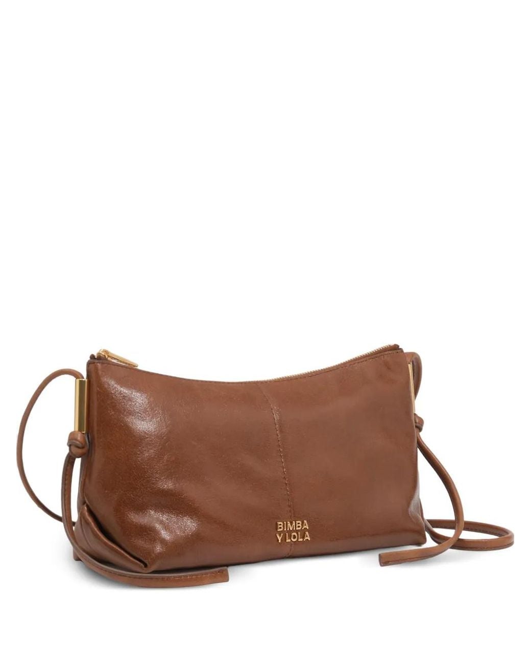 Bimba Y Lola Brown Small Cognac Leather Crossbody Bag