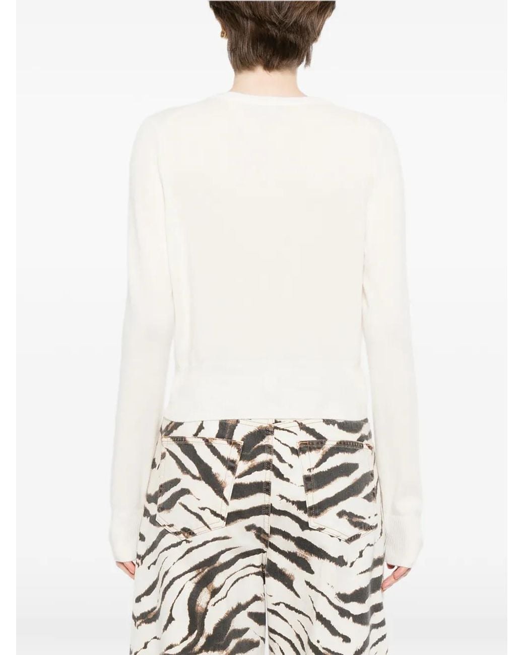 N.Peal Cashmere White Cardigan Ivy À Fermeture Zippée