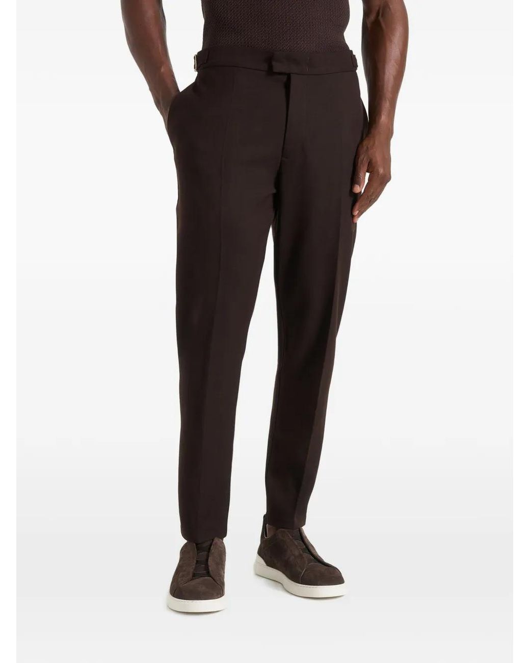 Manière De Voir Black Hubertin Slim Fit Tailored Trousers for men