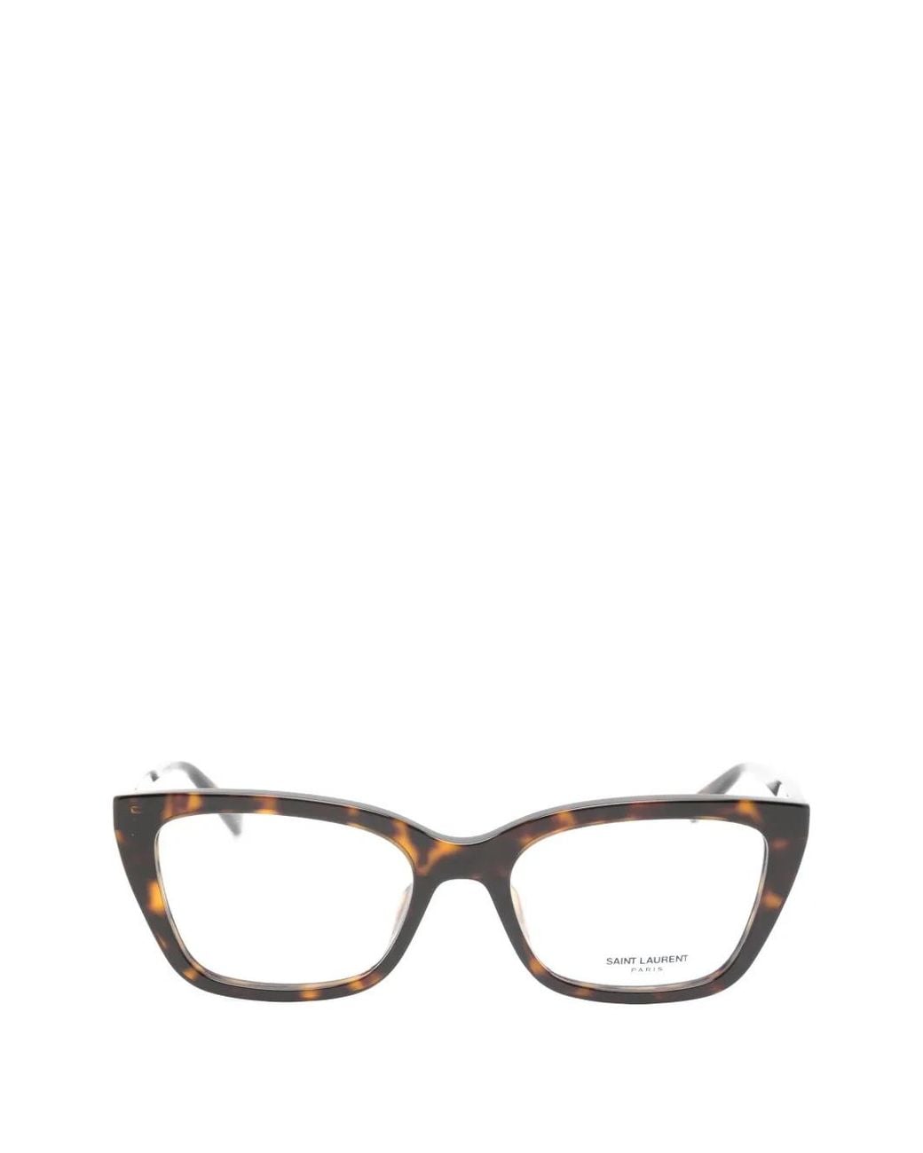 Saint Laurent Brown Tortoiseshell-Effect Glasses