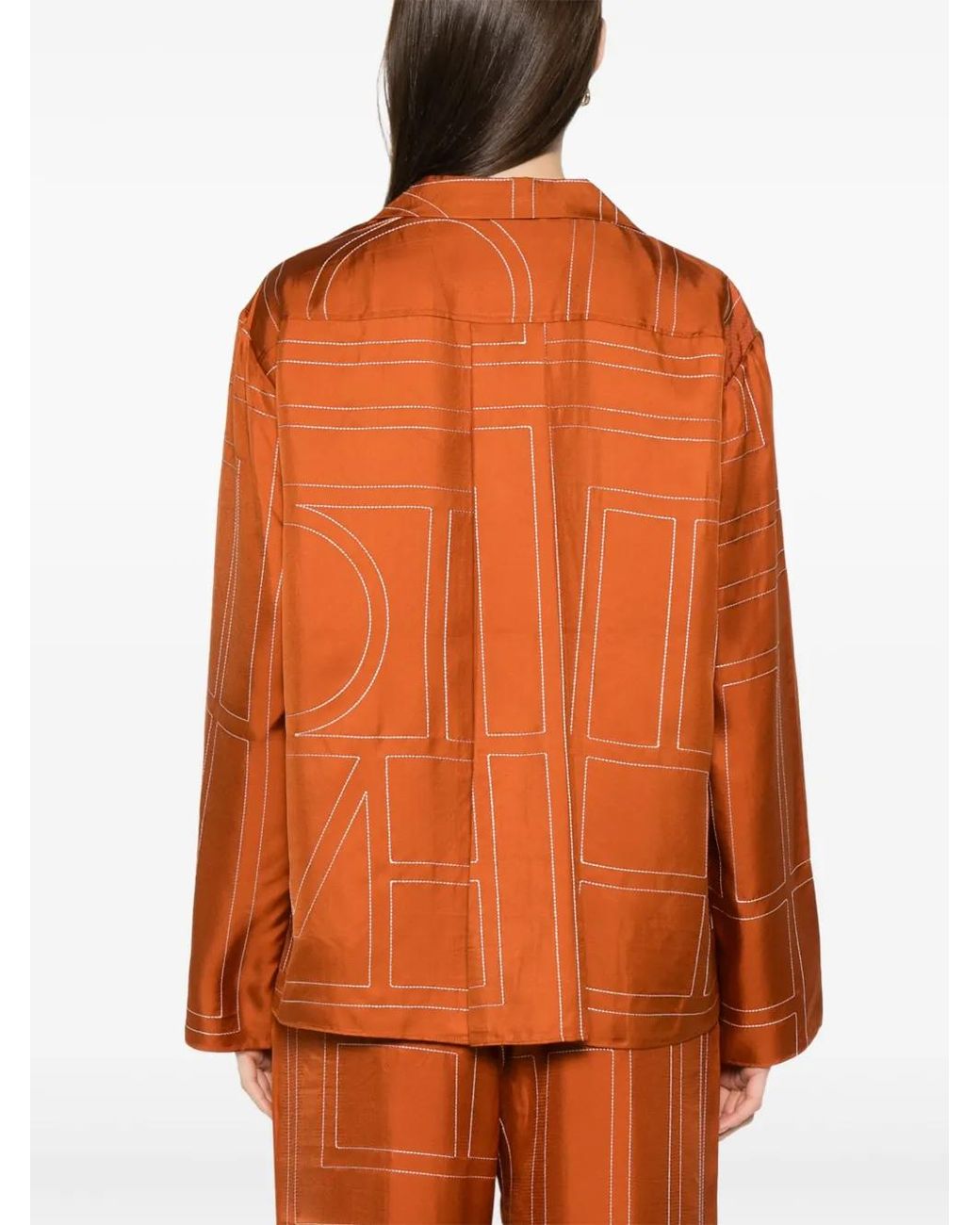 Totême Zijden Top Met Monogram in het Orange