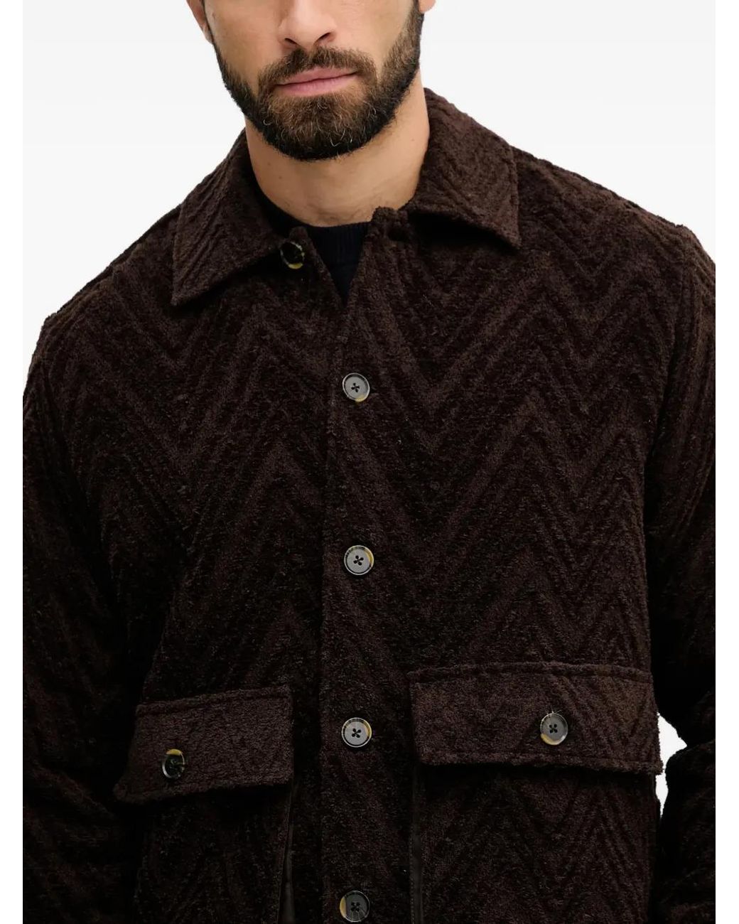 Mos Mosh Black Mmgluis Clair Jacquard Flap-Pocket Jacket for men