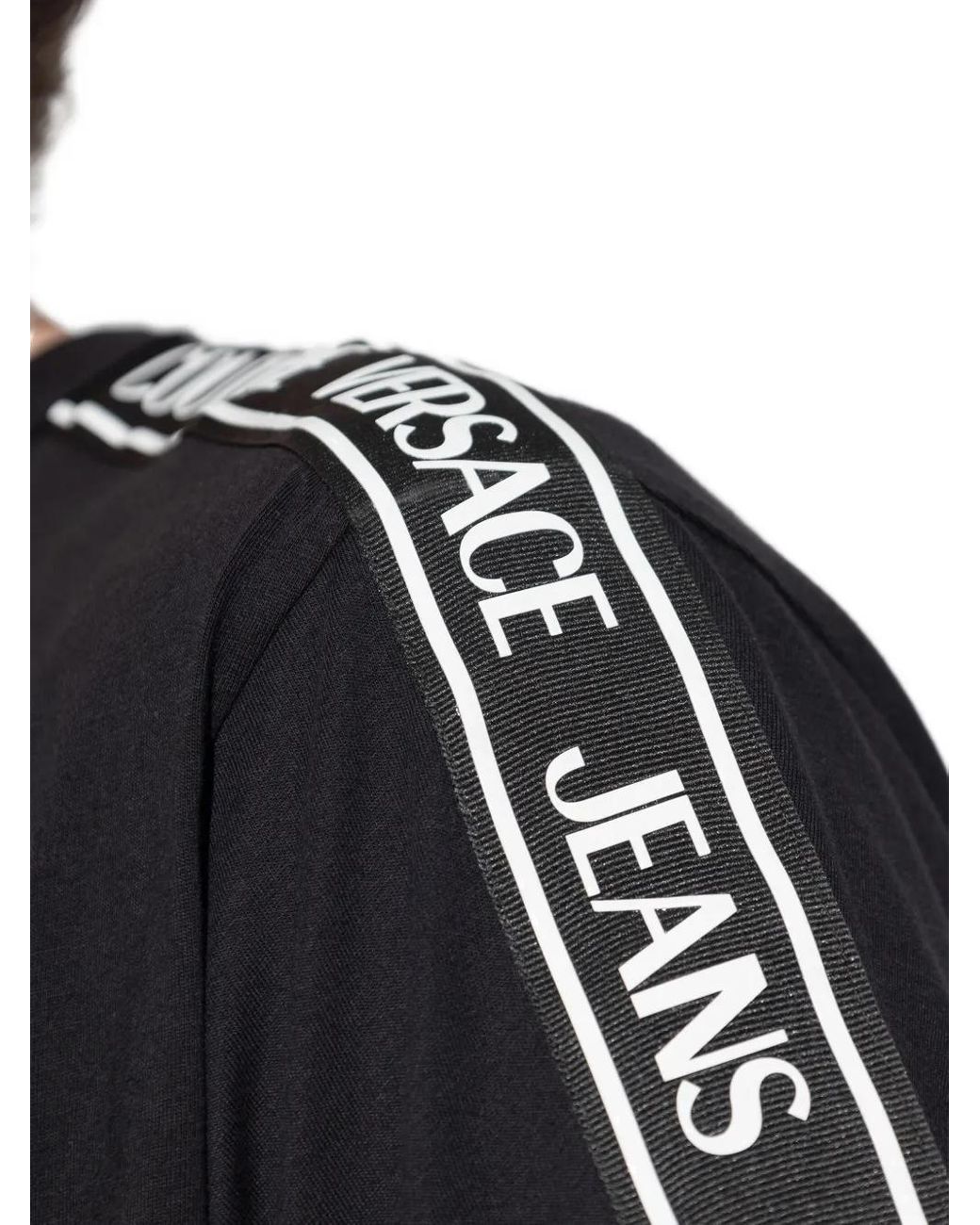 Versace Jeans Couture Black T-Shirt With Printed Logo for men