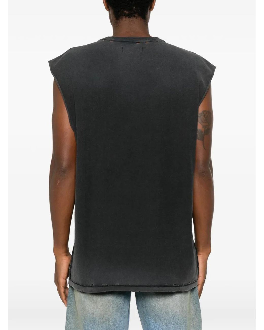 Purple Brand Black Slasher Tank T-Shirt for men