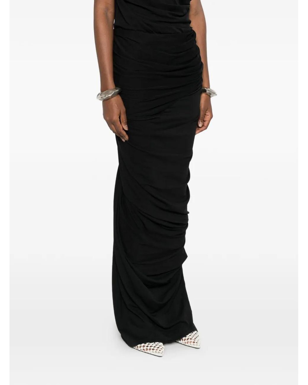 Entire studios Dia Draped-Detail Maxi Skirt in Black | Lyst