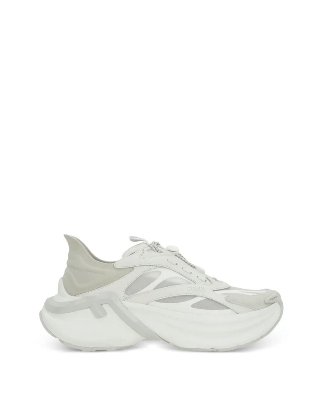 Fendi White F-Light Sneakers