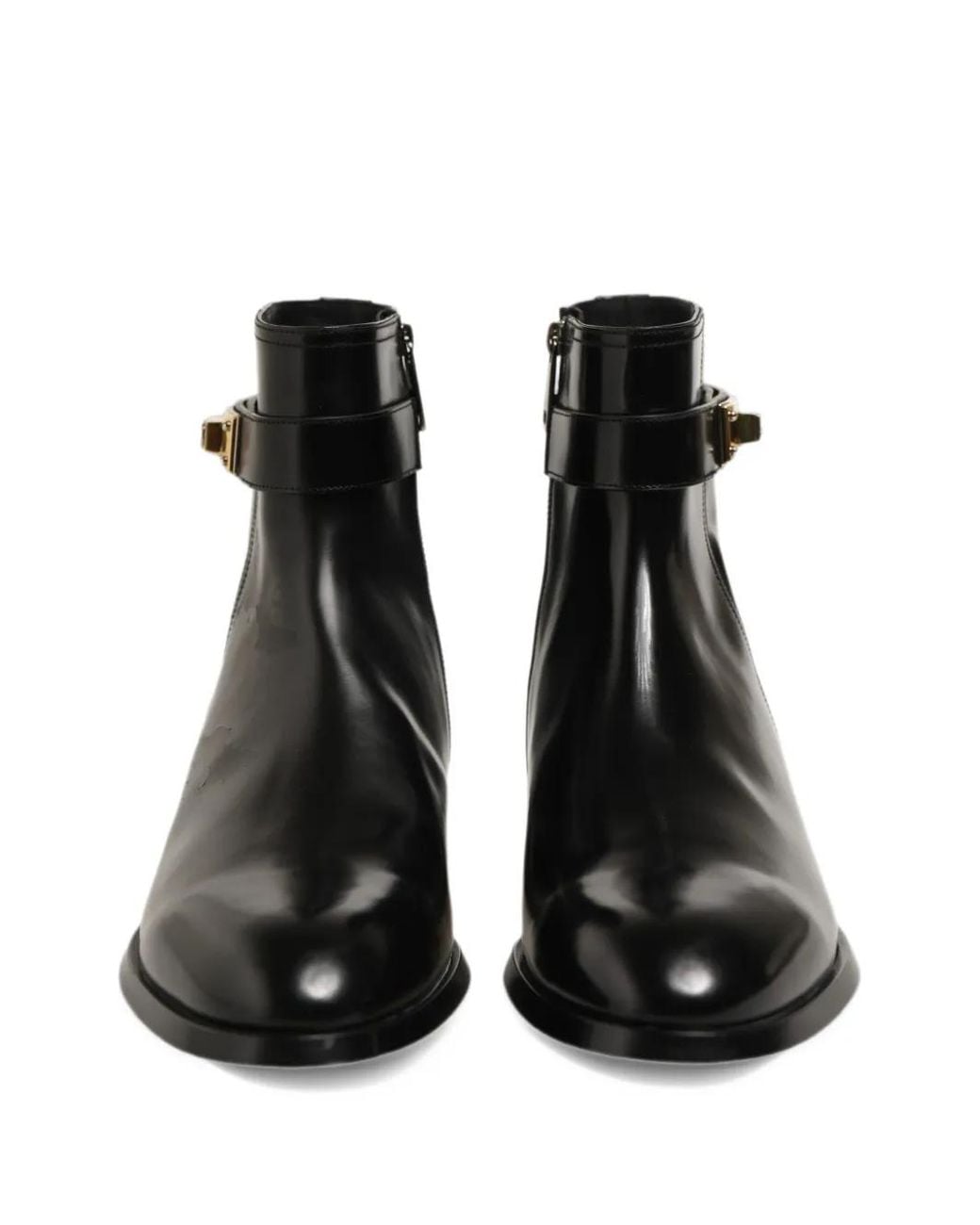 Dolce & Gabbana Black Buckle-Strap Ankle Boots for men