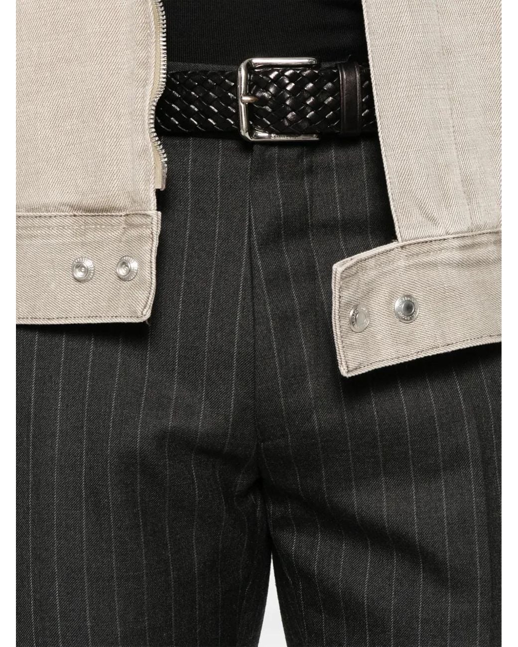 Tom Ford Black Striped Straight-Leg Trousers for men