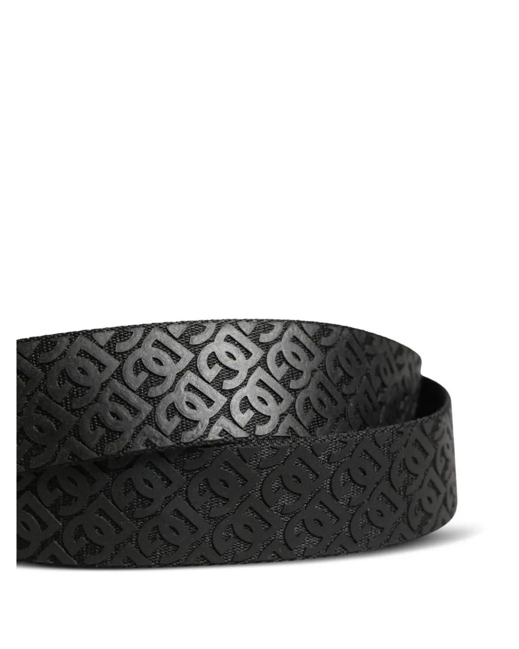 Dolce & Gabbana Black Dg Logo Metal-Buckle Belt for men