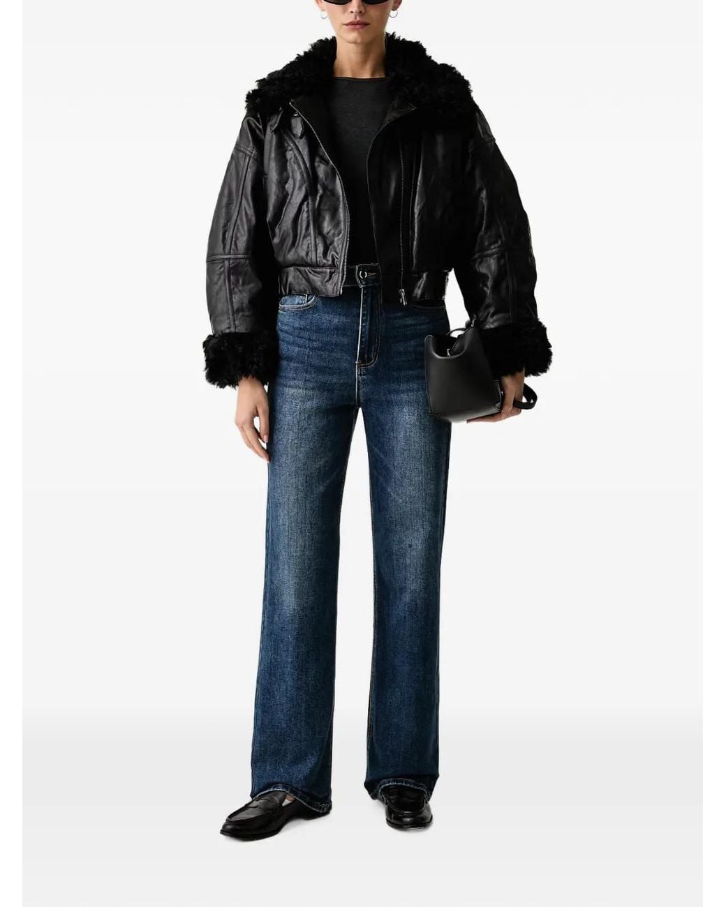 ELEH Black Cropped Zip-Up Jacket