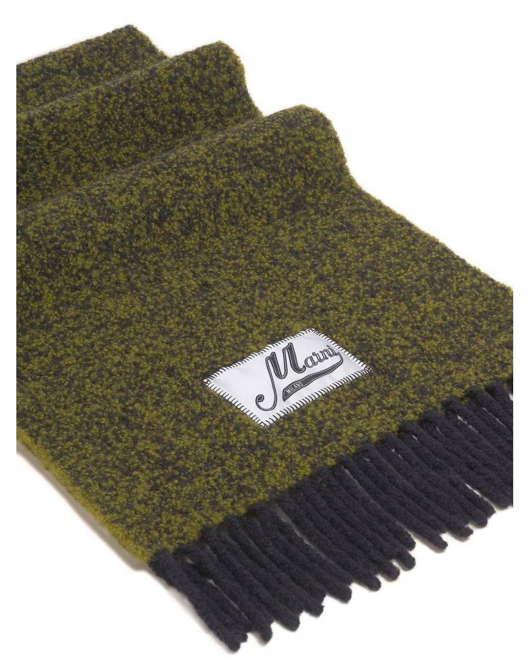 Marni Green Bouclé Alpaca-Blend Scarf