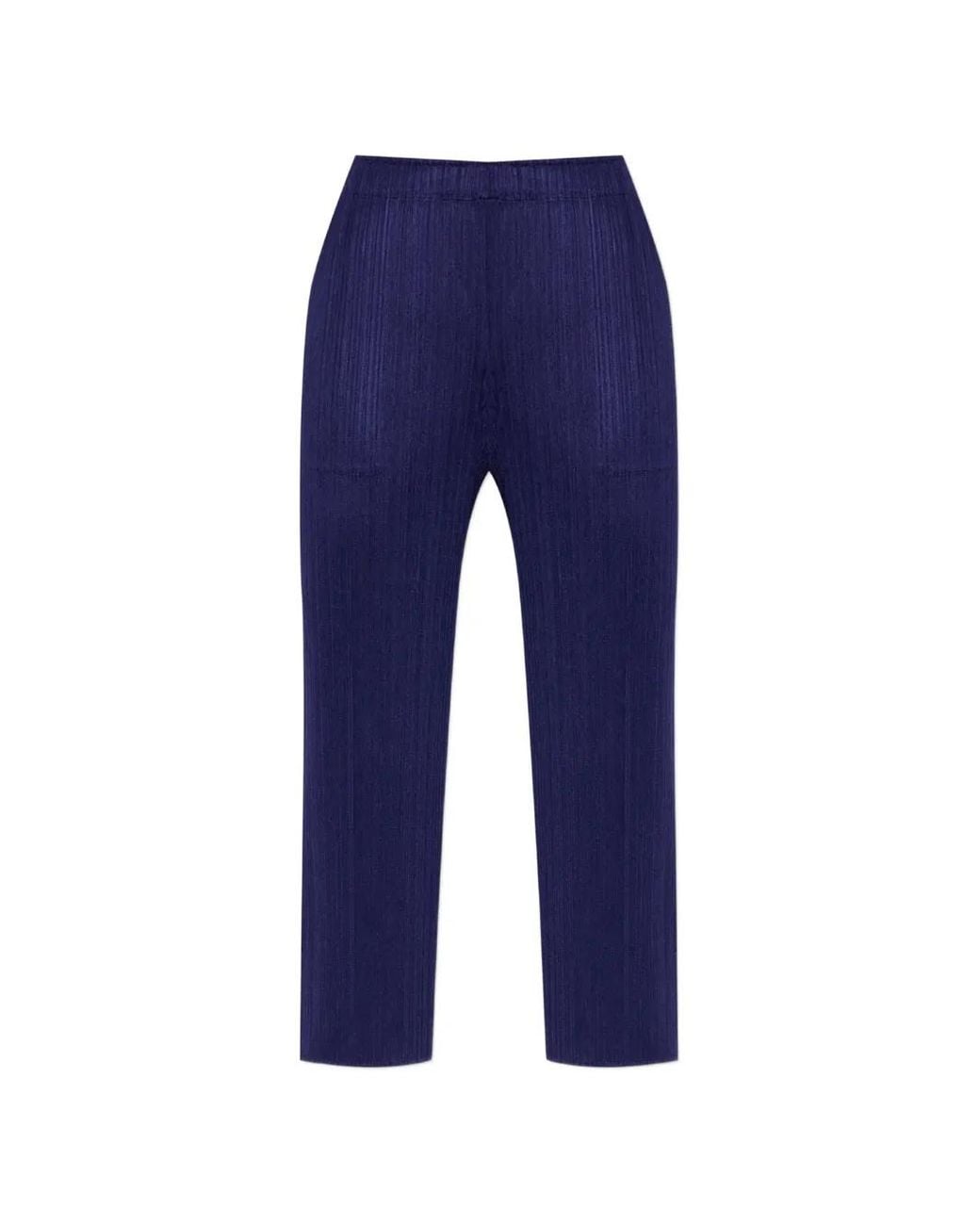 Pleats Please Issey Miyake Blue Pleated Trousers