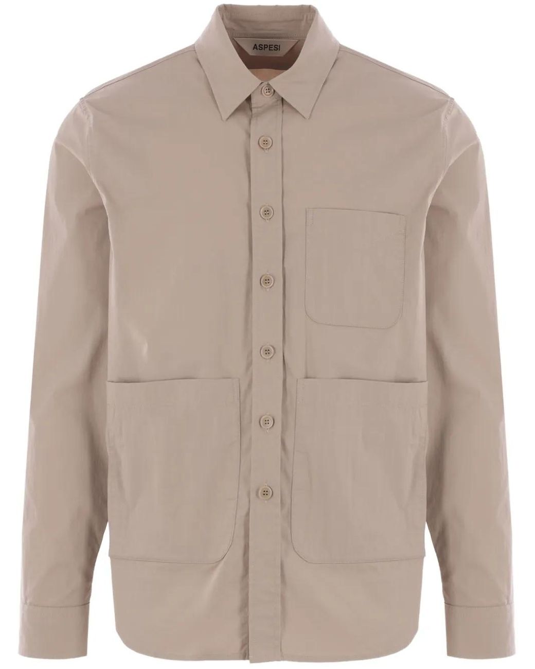 Camisa Utility Con Botones Aspesi de hombre de color Natural