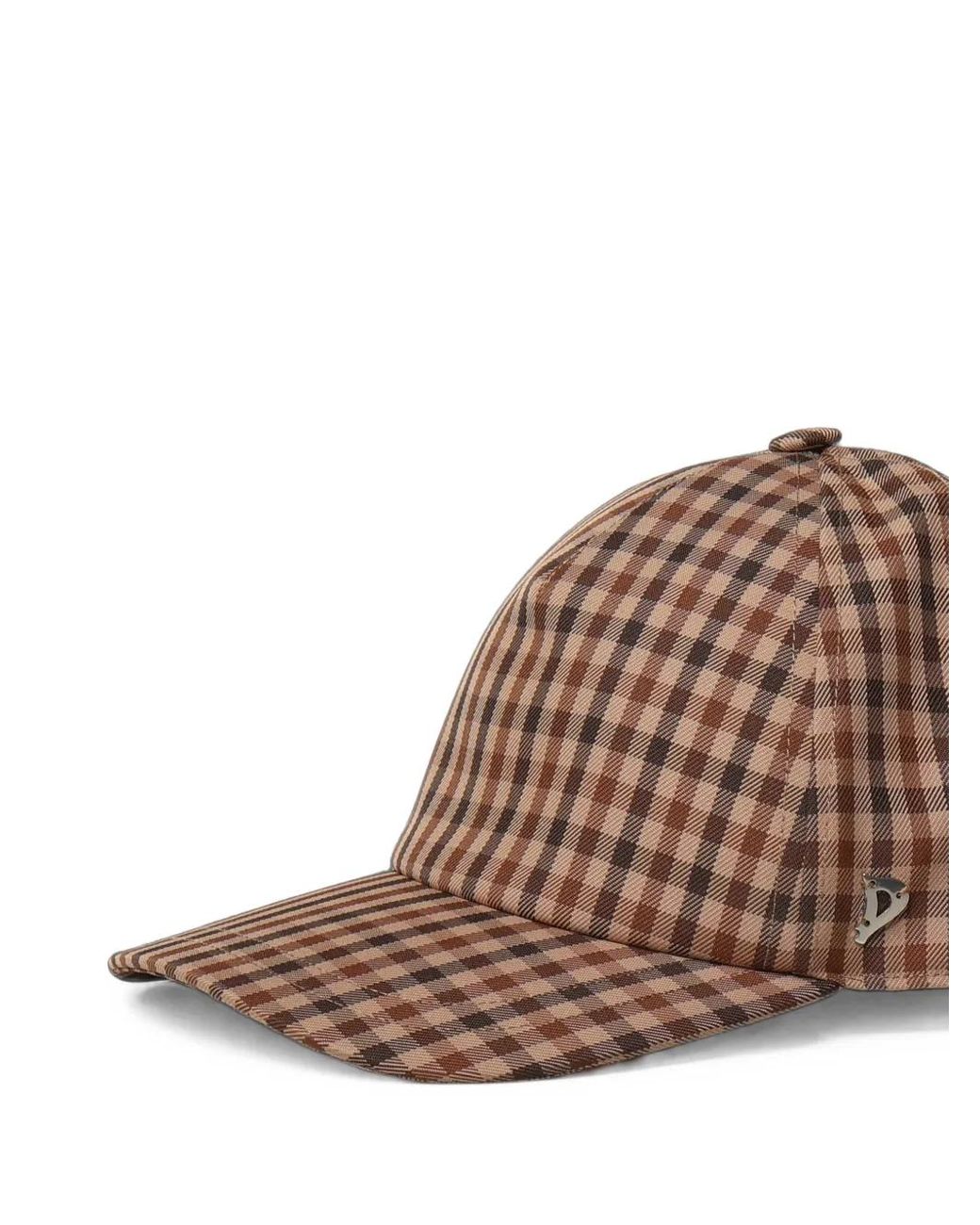 Dondup Brown Casquette À Carreaux Vichy