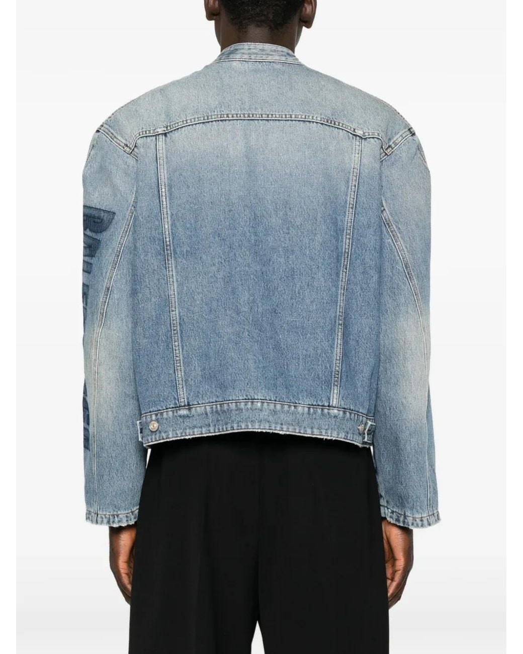 Balenciaga Blue Zip-Fastening Denim Jacket for men