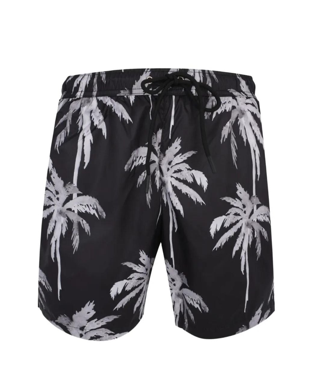 Mauna Kea Black Palm-Print Boardshorts for men