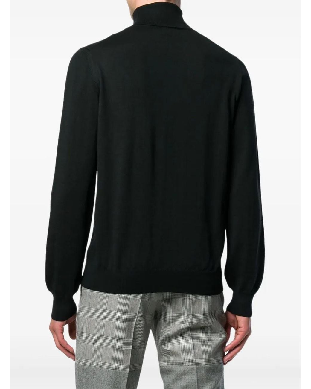 Barba Napoli Black Roll-Neck Sweater for men