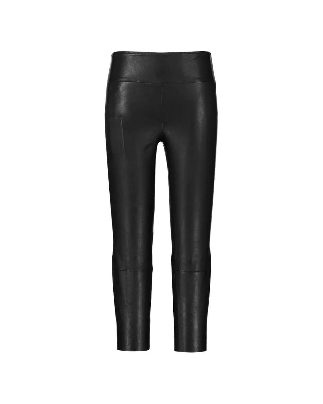 SPRWMN Black Leather Cropped Legging