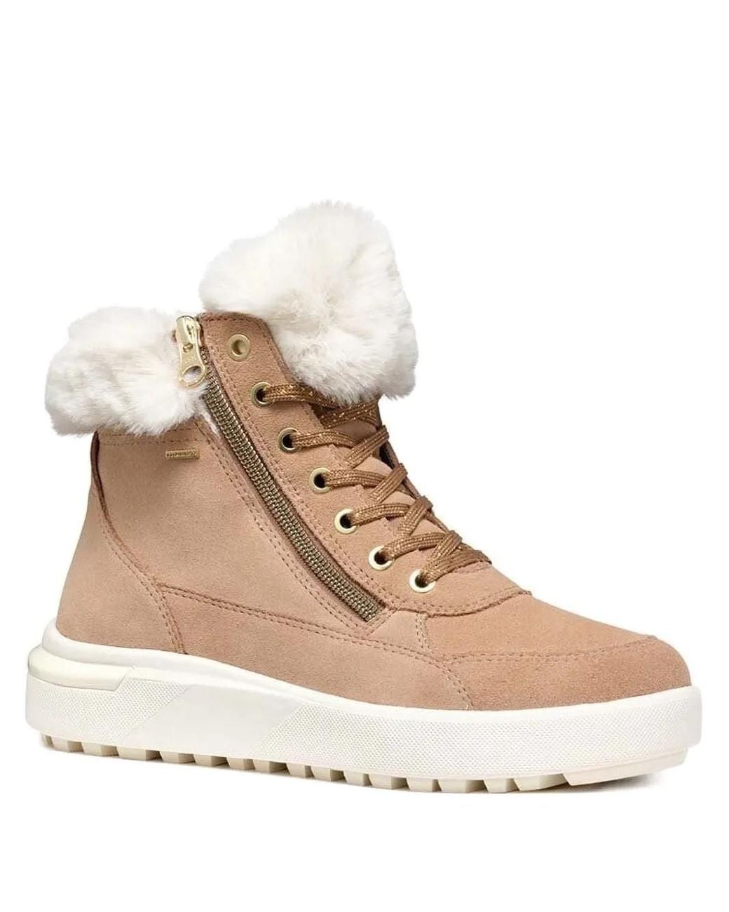 Geox Natural Dalyla Zip-Detail Ankle Boots