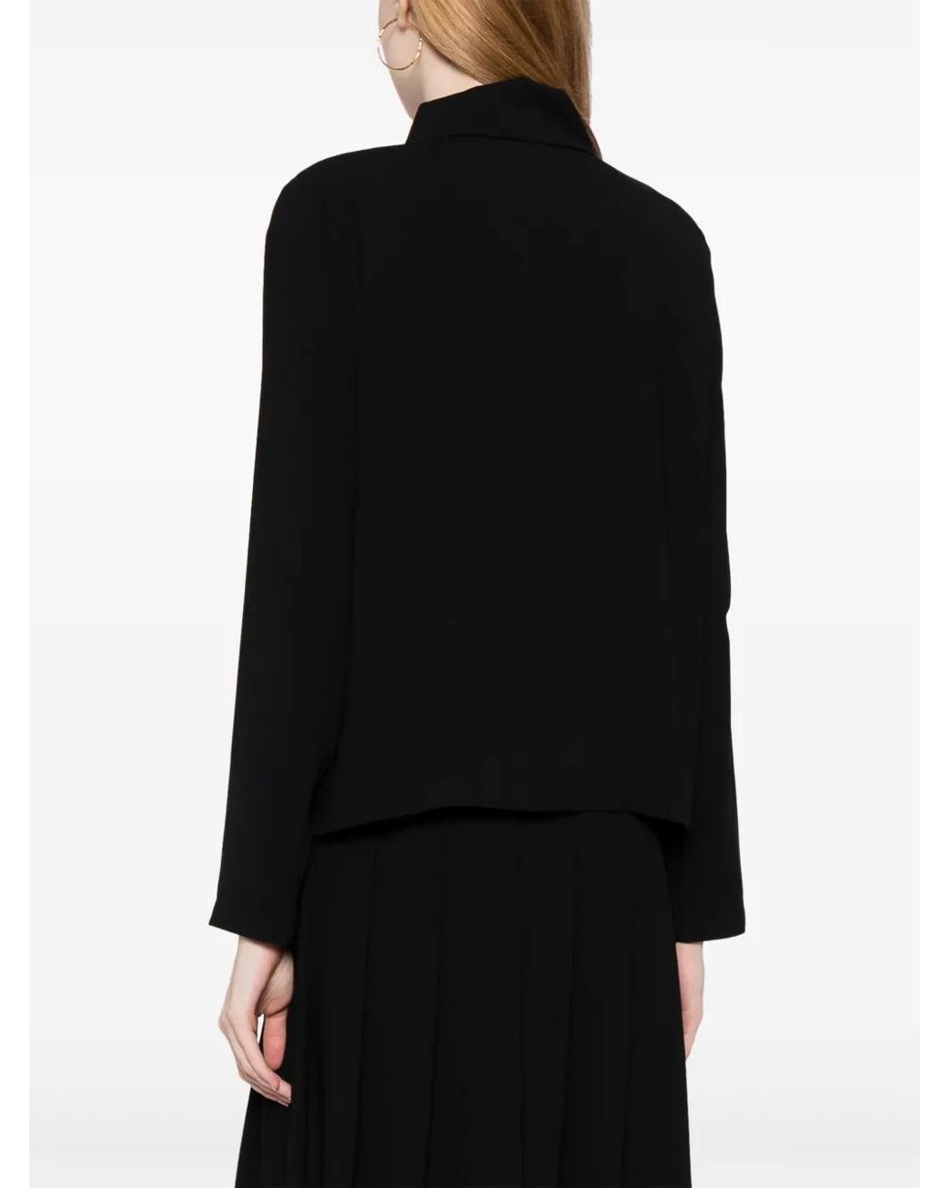 Agnes B. Black Asymmetric Double-Breasted Jacket