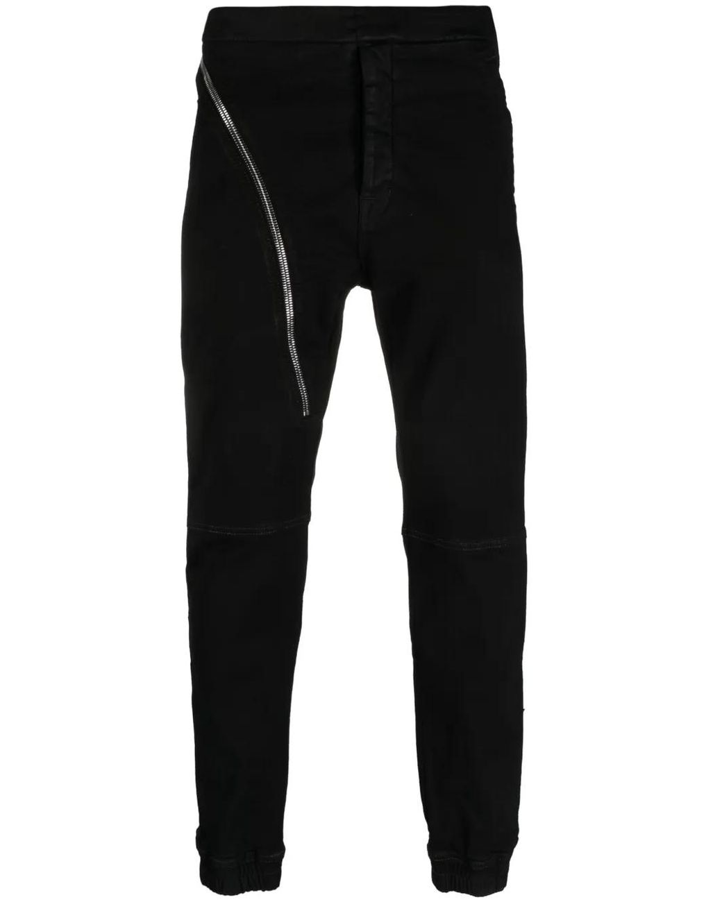 Rick Owens Black Aircut Decorative-Zip Skinny Joggers for men