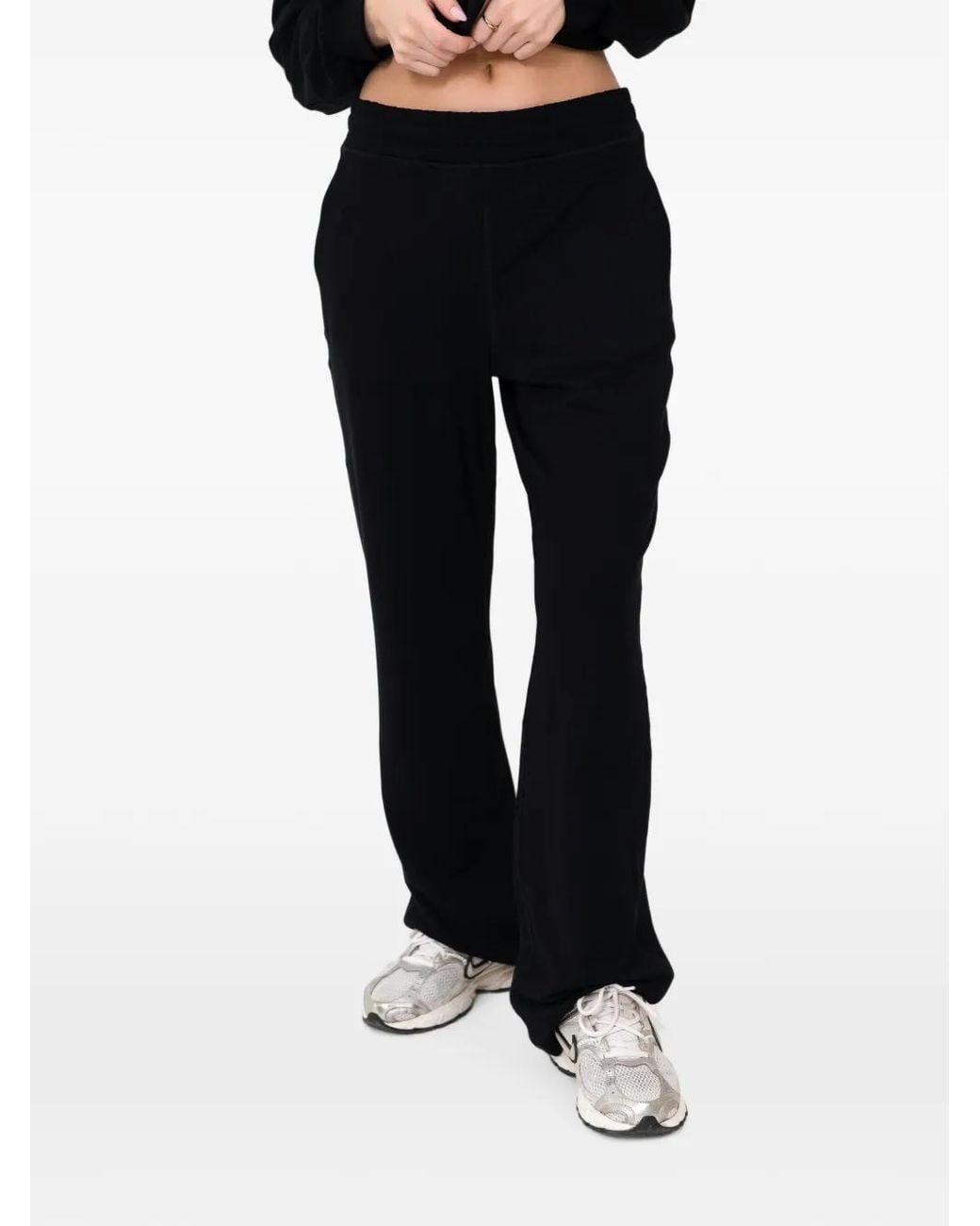 On/Off Essentials Black Solace Wide-Leg Track Pants