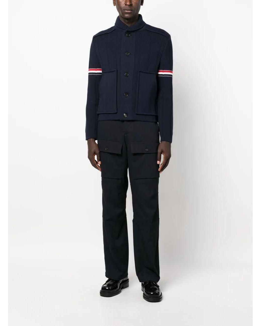 Thom Browne Blue Single-Breasted Button-Fastening Shirt Jacket for men
