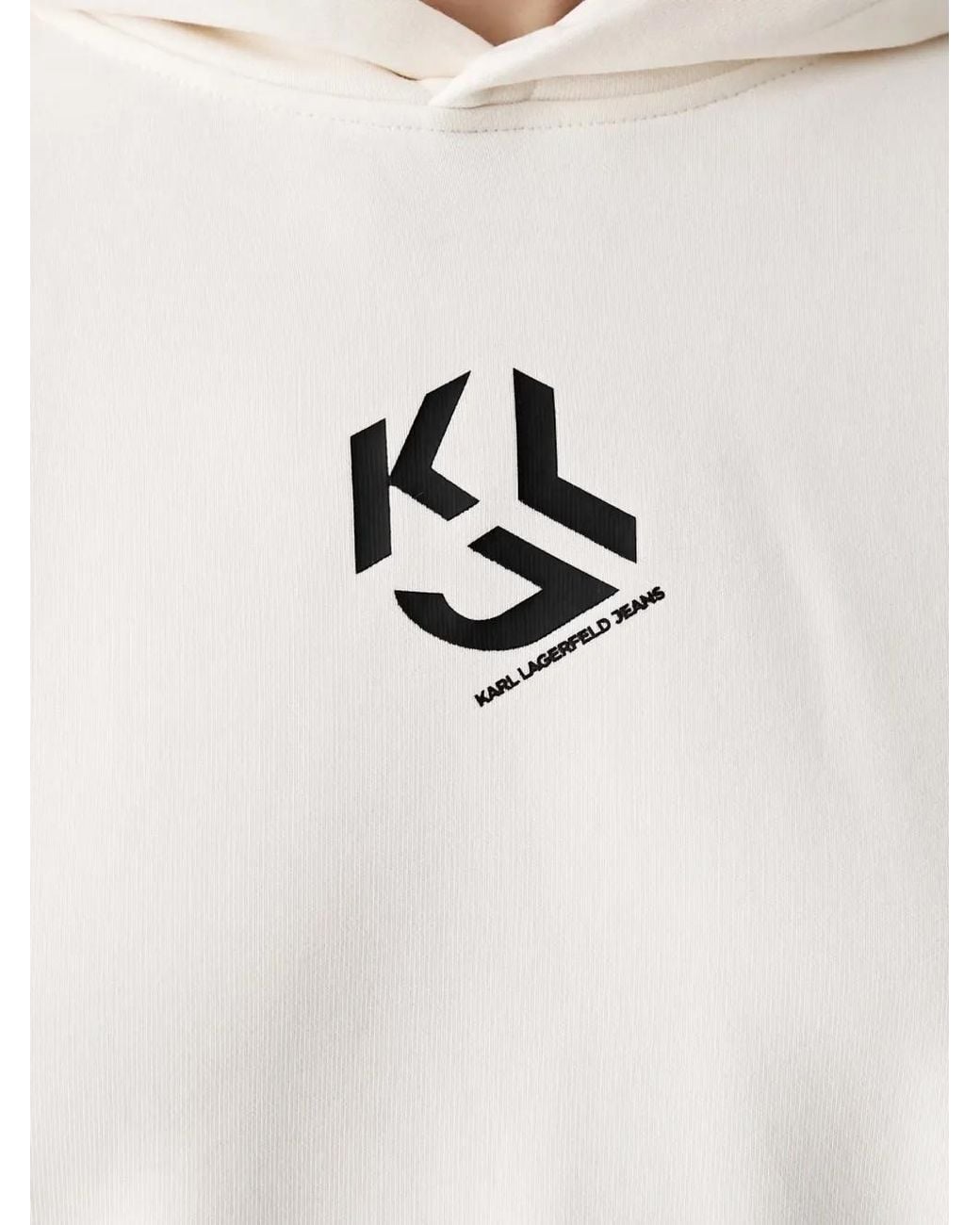 Karl Lagerfeld White Logo-Print Hoodie