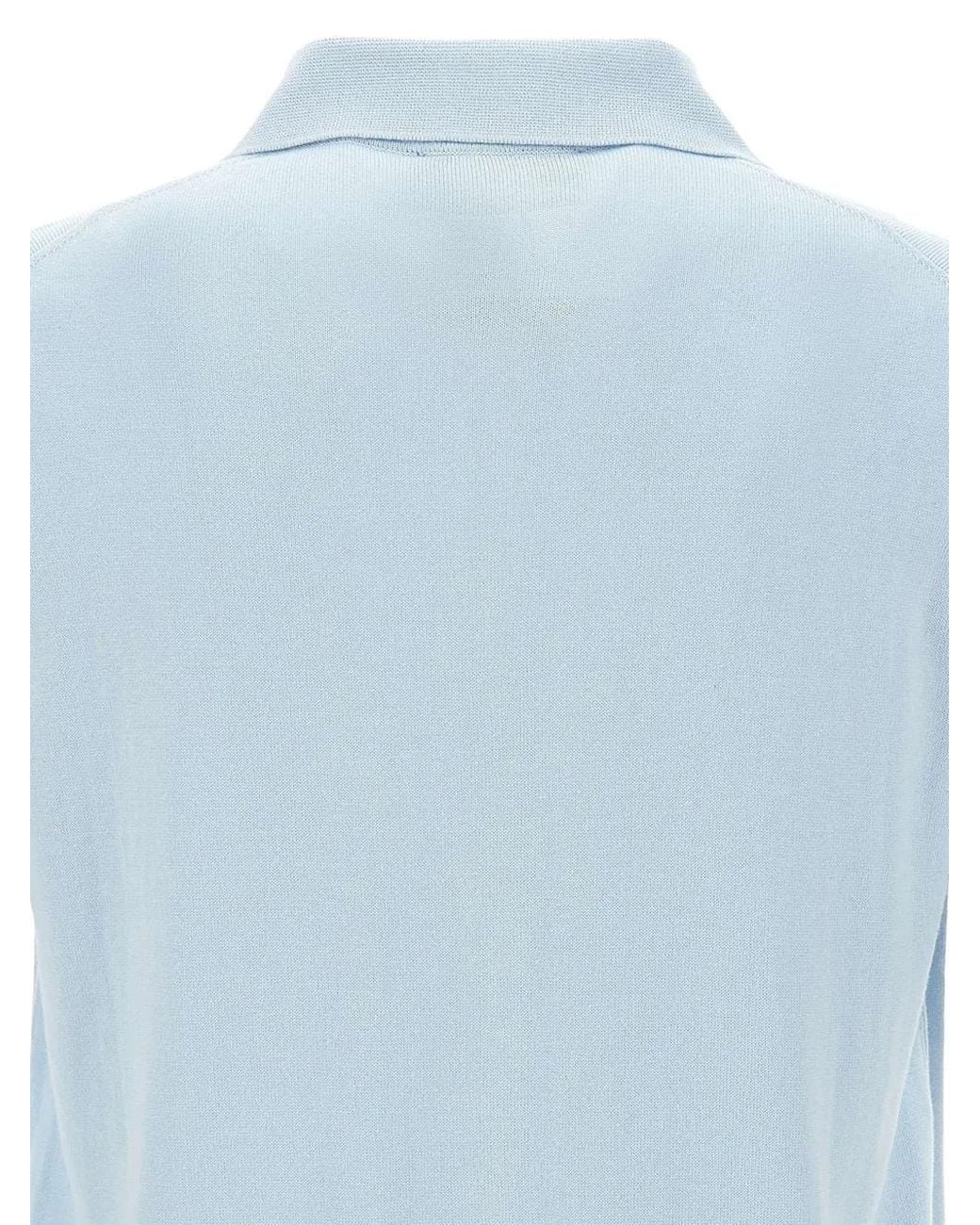 FILIPPO DE LAURENTIIS Blue Short-Sleeve Knit Shirt for men